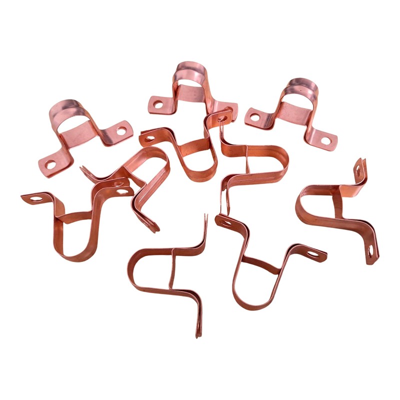 15mm Copper Pipe Saddle Clips with Spacer – Bag of