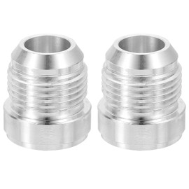 sourcing map 2Pcs Male 12AN Weld on Bung Fitting, Aluminum Alloy Flare Union Coupler for Automotive Replacement Fuel System Fittings, Silver