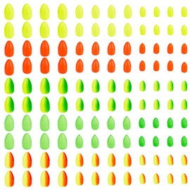 FREEBLOSS 120Pcs Foam Floats Bullet Fishing Foam Snell Fishing Rig Floats Spinner Oval Pompano Rigs Fly Strike Indicators for Spinner Rig Making(5 Colors/3 Size)