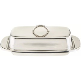 Norpro Stainless Steel Double Covered Butter Dish 7.5"L x 4"W x 2.5"H