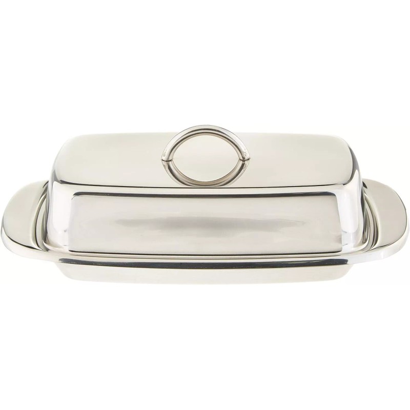 Norpro Stainless Steel Double Covered Butter Dish 7.5"L x 4"W