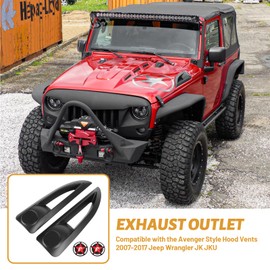 The Avenger Style Hood Vents Fits for 2007-2017 Jeep Wrangler JK JKU Unlimited Rubicon Hood Vent