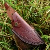 Knife Sheath Hand Engraved Fixed Blade Knife Leather Sheath Vertical