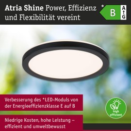 Paulmann 71271 LED Panel Atria Shine IP44 rund 190mm 7,6W 1100lm 3000-6500K Schwarz