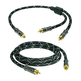 7.5m SunshineTronic Blackline Subwoofer Cable + Subwoofer Y Adapter