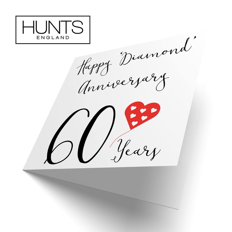 Hunts England - 60th Wedding Anniversary Card - Happy Diamond