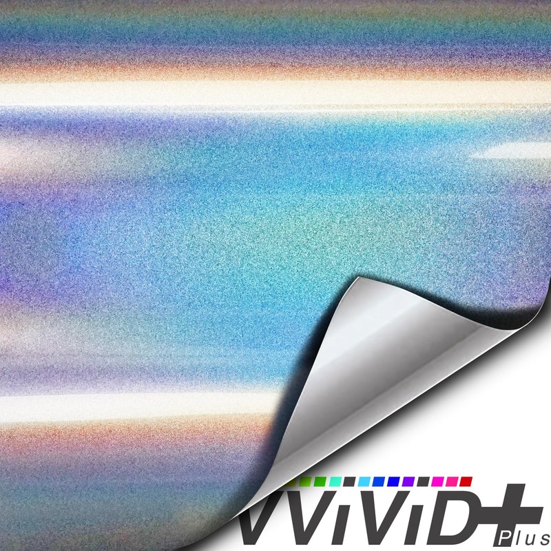 VViViD+ Ultra Gloss Silver Rainbow Metallic Vinyl (6ft x 59"