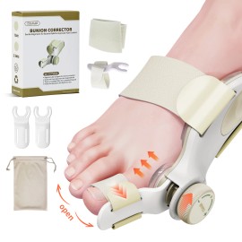 Adjustable Women's Yellow Bunion Corrector Big Toe Fix Device with Knob and 3 Angled Plates Medium Strap 1 PCScolor: Yellow, weight: 140g