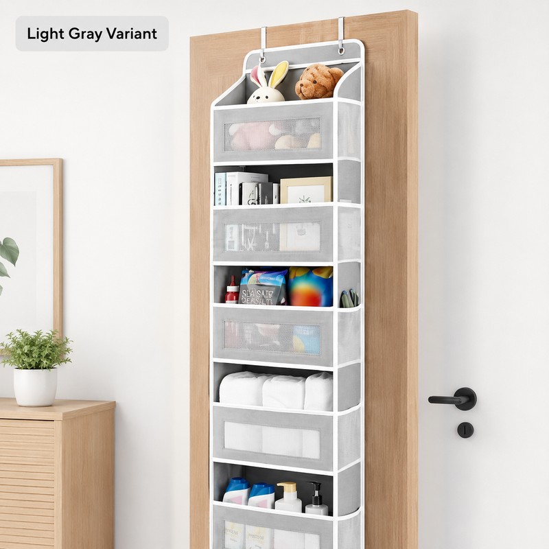5-Shelf Over Door Hanging Storage Organizer with Large Capacity Pockets,