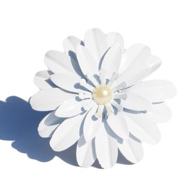 VIBHSA Handcrafted Flower Napkin Rings Set of 8 (White)