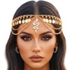 JEAIRTS Snake Egyptian Head Chain Gold Cleopatra Headpiece for Women