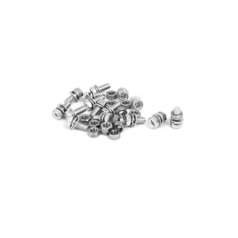 Sourcingmap M5 x 12mm 304 Stainless Steel Phillips Hex Head