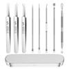 Neednit sebum extruder blackhead remover 8-piece set tweezers curette, 1 set, silver / 니드닛 피지 압출기 블랙헤드 제거기 8종 세트 핀셋 큐렛, 1세트, 실버