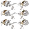 HOSOM 3 Pack Keyed Alike Front Door Lever Lockset with
