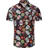 KYKU Skull and Flower Shirt Casual Button Up Shirts for