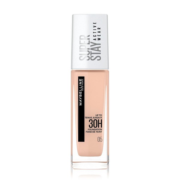 Maybelline New York Super Stay Active Wear, waterproof foundation with high coverage, long-lasting facial makeup, colour: No. 5 Light Beige (Very Light), 1 x 30 ml