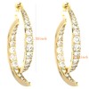 Cross Curved Earrings Zircon Curved Stick Front Back Linear Drop