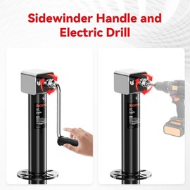 ROOVO 5000 lbs A-Frame Trailer Jack, Drill Powered Boat Jack, Gary (Black)