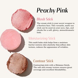 bayfree 3 PCS Makeup Cream Contour Stick Set, Highlighter Stick & Bronzer Stick & Blush Stick, Long Lasting, Natural Face Contour, Dewy & Matte Finish, Multi Stick Trio for All Skin