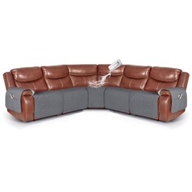 VANSOFY Extra Large Reclining Sectional Couch Covers, Waterproof 5-Piece Sofa Covers for L Shape Sectional Sofa Corner Seater Washable Slipcover for Pets, Dogs(5 Seat Recliner Cover, Dark Gray)
