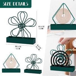 behone Mosquito Coil Holder, 2 Pieces, Mosquito Spiral Holder, Floral Pattern and Diamond Mosquito Spiral Container for Indoor and Outdoor Use