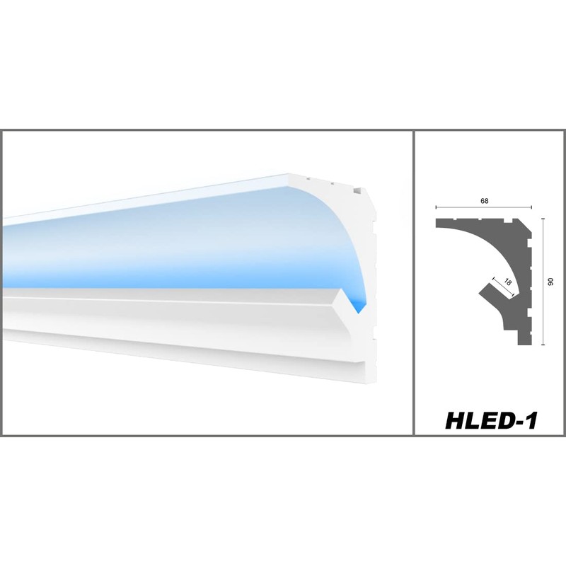 HEXIMO LED Stucco Moulding Strips 2-in-1, Indirect Lighting Ceiling Mouldings