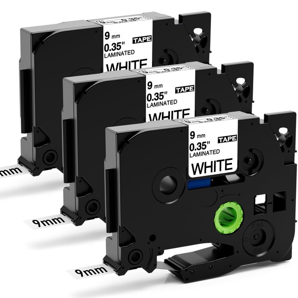 Aken Compatible with Brother P touch tapes 9 mm white