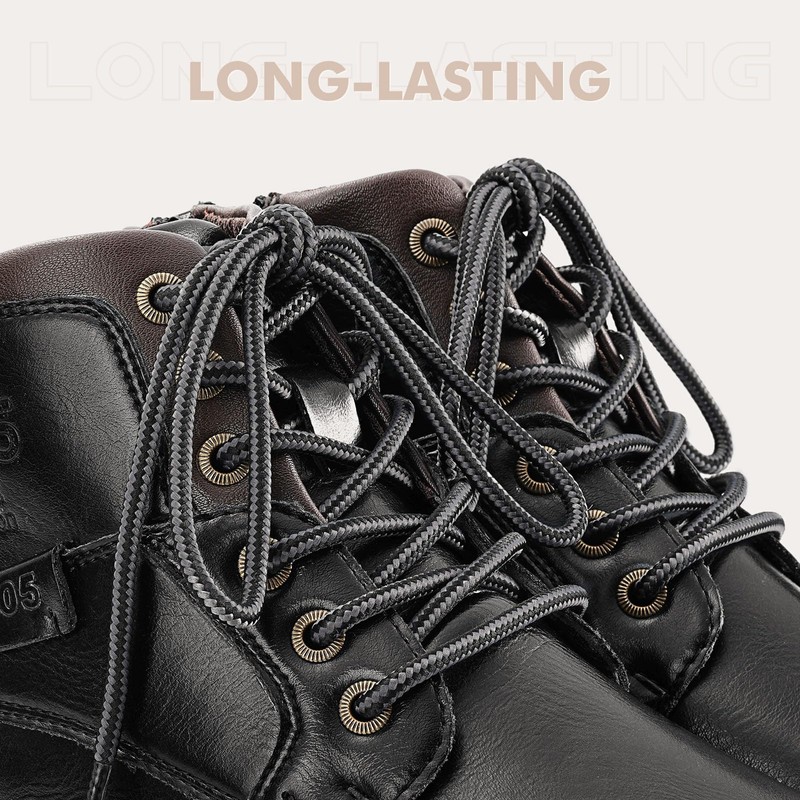 Stepace Round Shoelaces [2 Pairs] Heavy Duty Boot Shoe Laces