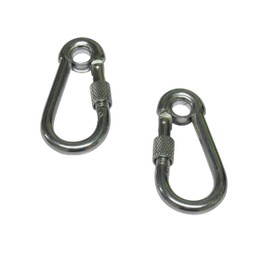 Carabiner Clip Snap Hook Eyelet & Screw Nut 7MM x2 (Zinc Plated Carbine Spring Loaded Karabina)