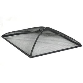 Sunnydaze Heavy-Duty Steel Mesh Fire Pit Spark Screen Cover - Outdoor Fire Pit Screen Cover - Square - Black - 24-Inch
