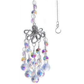 KEINIA SUNCATCHER with Crystals, Octopus Suncatchers for Window AB Chandelier Beads Crystal prisms, Sun Catcher Gifts for Any Occasion as a Present