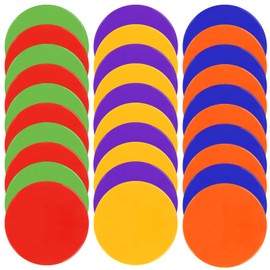 TuXHui Poly Spots Spot Markers for Gym Floor 6inch 9inch 24/30/36 Pcs Non-Slip Rubber Floor Dots Round Agility Markers Flat Cones for Sports Soccer Basketball PE Training, Dance, Classroom Activities