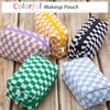 PAZIMIIK Checkered Makeup Bag for Purse Portable Zipper Make Up
