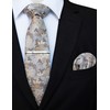 JEMYGINS Mens Floral Ties and Pocket Square Sets with Tie