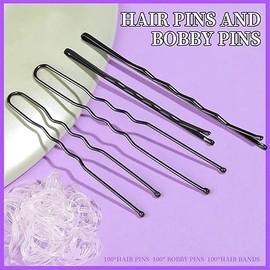 Triko Kit de 100 Accesorios para Cabello: 100 Horquillas para Cabello, 100 Pasadores para Cabello de 2 Pulgadas, Horquillas para Cabello Grueso y 100 