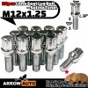 ARROW 10x Chrome M12x1.25 Cone Seat Spline Lug Bolt 28mm