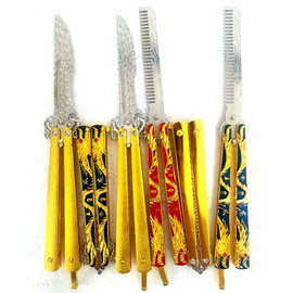 Gold Dragon Butterfly Fidget Toy Set – 6PCS Boys Folding Toy with Red-Eyed Dragon Embossing for CSGO Training | Metal Alloy Fidget Toy & Collectible Decor