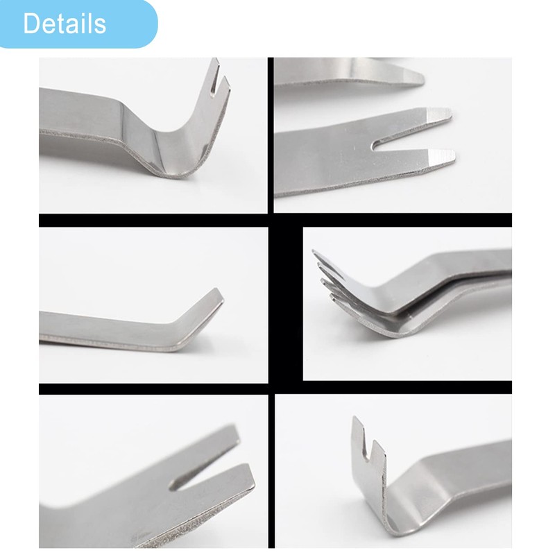 Hibucuo Auto Trim Removal Tool Set Stianless Steel, 6pcs Fastener