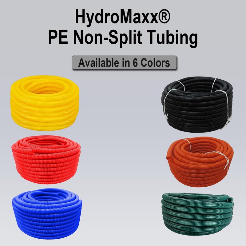 Flexible Polyethylene HDPE Non-Split Corrugated Wire Loom Tubing (Orange, 3/4"