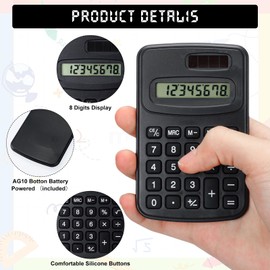 Treela 30 Pcs Pocket Size Calculator for Students Bulk Mini Handheld Cute Calculator Basic Standard Calculators with Button Battery 8 Digit Display Desktop Calculator for Office, School(Black)