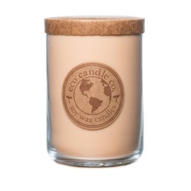 Eco Candle Co. Recycled Candle, Vintage Amber, 26 oz. - Scents of Wood Resin, Nutmeg, Cinnamon, & Vanilla - 100% Soy Wax, No Lead, Kraft Paper Label & Lid, Hand Poured, Midwest Grown Soybeans
