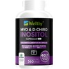 Wellthy Myo & D-Chiro Inositol 360 Cápsulas. Mezcla Óptima 40:1, 2400mg Myo Inositol y 60mg D-Chiro Inositol, Ingredientes 100% Naturales, Gluten Free, Sugar Free, Vegan