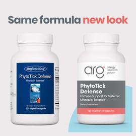 Allergy Research Group Phyto Tick Defense Supplement - Mushroom Complex, Mushroom Extract Powder in Convenient Capsules, Nootropic with Lions Mane, Cordyceps, Beta Glucans - 120 Vegetarian Capsules