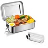 HEZHI 18/8 Stainless Steel Bento Box with Removable Dividers, 47oz