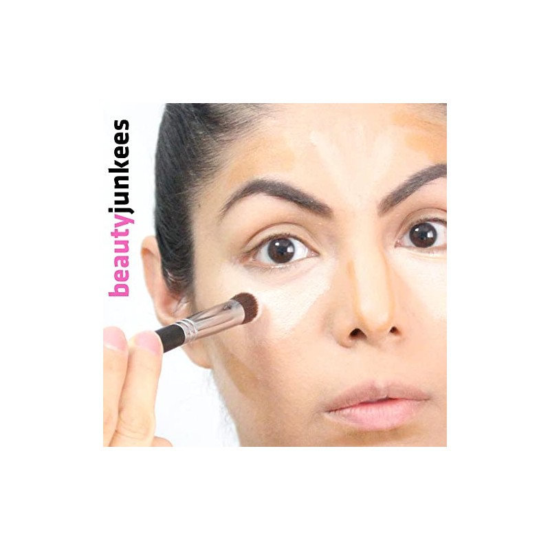 mini Kabuki Makeup Brush Set with Free Case Includes Blending,