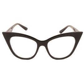 KISS NIKITA Women's Glasses - Elegant & Feminine Cat Eye Design for a Stylish Look - Lightweight & Durable Frame - Clear UV Protective Lenses for Comfort & Retro Modern Style, black