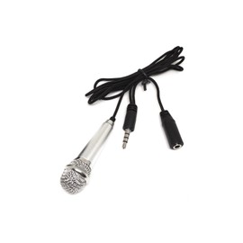 wumio Mini Microphone for Smartphones, Silver, 0.1 inch (3.5 mm) Earphone Jack, App, Karaoke, Small, Android Calls, Video Recording, Meetings, Youtube Recording, Microphone, Simple, Smartphone, Simple