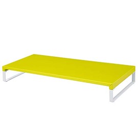 LIHIT LAB Desktop Stand, Sturdy Steel Stand for Laptop/Computer Monitor, 9.8 x 23.2 x 3.1 inches, Yellow Green (A7332-6)