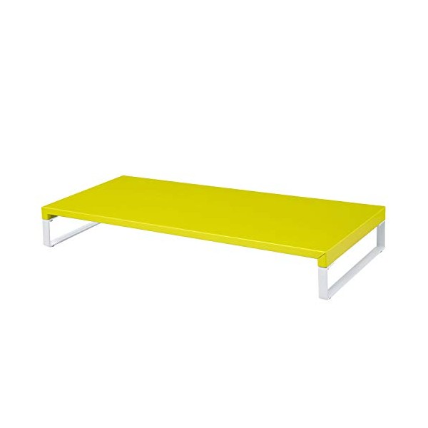 LIHIT LAB Desktop Stand, Sturdy Steel Stand for Laptop/Computer Monitor, 9.8 x 23.2 x 3.1 inches, Yellow Green (A7332-6)