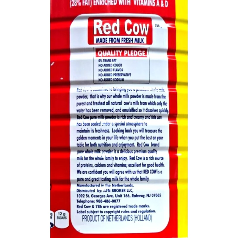 Red Cow Full Cream Milk Powder from real fresh milk